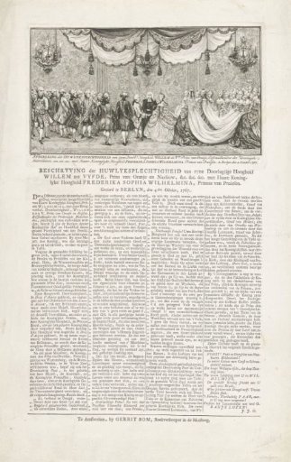 Marriage of William V and Wilhelmina of Prussia, 1767