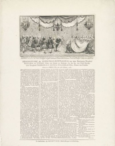 Marriage of William V and Wilhelmina of Prussia, 1767