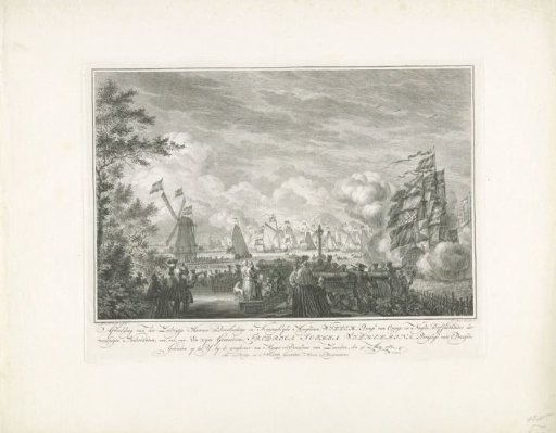 Sailing trip of Willem V and Wilhelmina of Prussia on the IJ, 1768