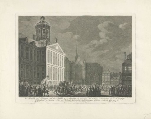 Illumination of the town hall for Willem V and Wilhelmina of Prussia, 1768