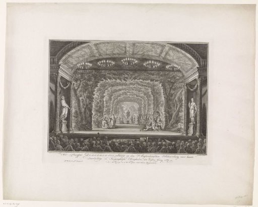 Theatrical performance for the royal couple in the theater on the Keizersgracht in Amsterdam, 1768