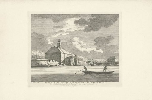 View of the collapsed First Muiderpoort in Amsterdam from the Singelgracht