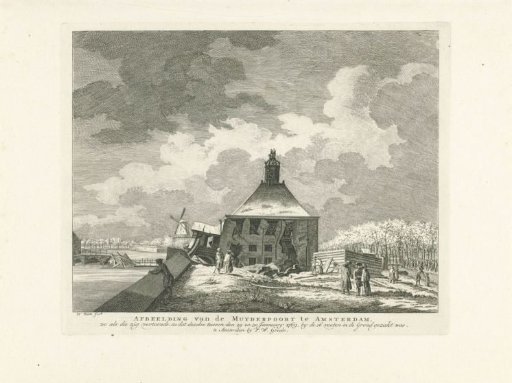View of the collapsed First Muiderpoort in Amsterdam from the rampart
