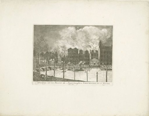 Fire of the theatre on the Keizersgracht in Amsterdam, 1772