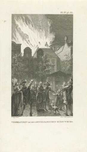 Fire of the theatre on the Keizersgracht in Amsterdam, 1772