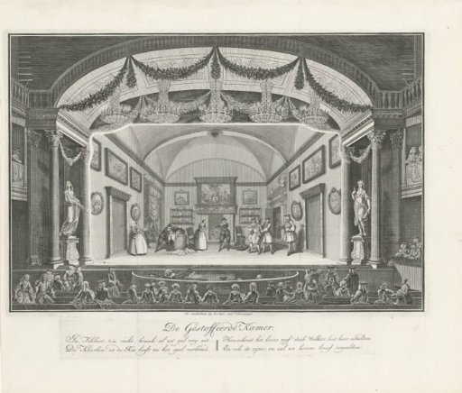 Theatre with stage scenery: The Upholstered Room