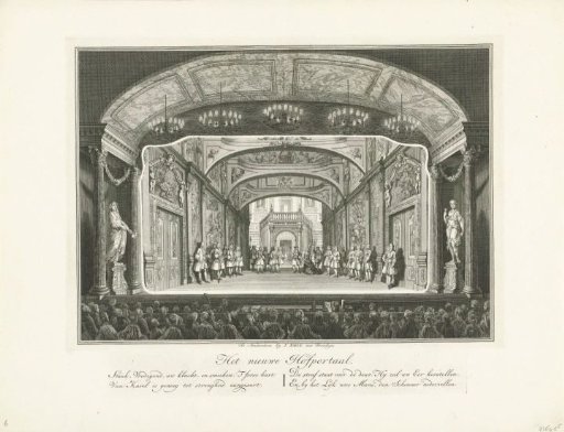 Theatre with stage scenery: The New Court Portal