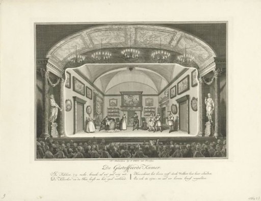 Theatre with stage scenery: The Upholstered Room