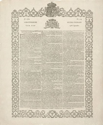 's Gravenhaegse Extra Courant of 17 September, 1772