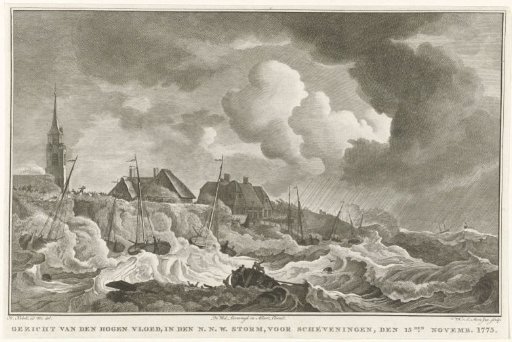 Storm off the coast at Scheveningen, 1775