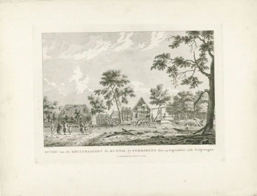 Ruins of the gunpowder factory de Munnik near Purmerend after the explosion on September 14, 1776