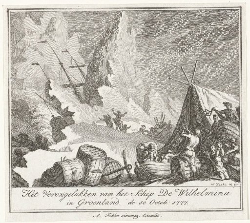 Shipwreck of the Wilhelmina in Greenland, 1777