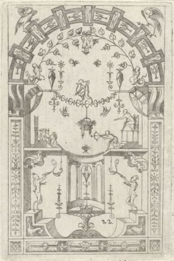 In the top left and top right corners stands a swan