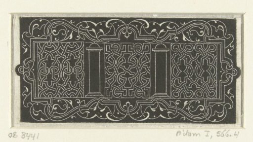 Three blocks with Moorish motifs, surrounded by a border of Moorish and arabesque motifs