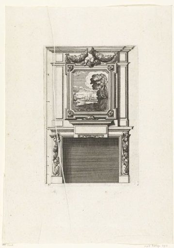 Lower section, shaft decorated with a landscape
