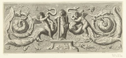 Frieze with child and two putti