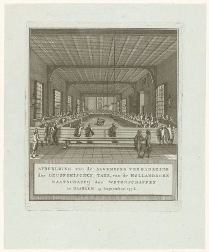 First meeting of the Economic Section of the Society of Sciences in Haarlem, 1778