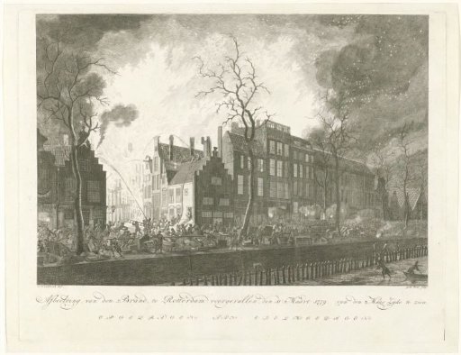 Fire in the Pottebakkerssteeg in Rotterdam, 1779
