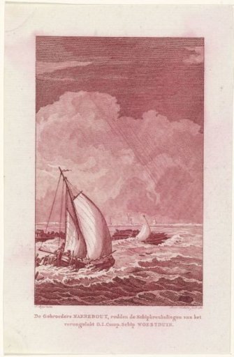 The Naerebout brothers rescue the crew of the Woestduin, 1779