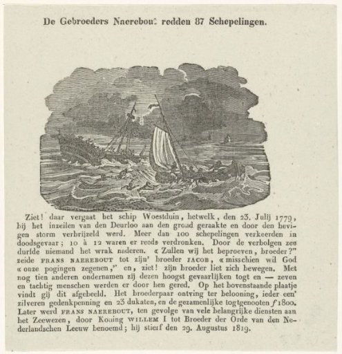 Rescue of the crew of the Woestduin, 1779