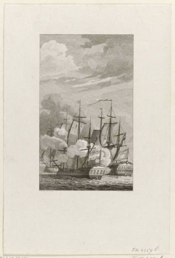 Captain Statink at Calais in combat with two English warships, 1780