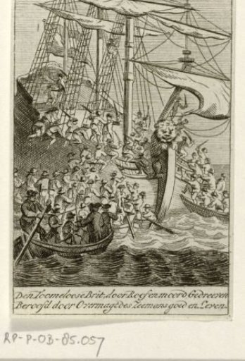 Britons attack a Dutch ship, ca. 1780-1783