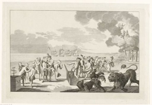 The worthy Dutchman divides his treasures, ca. 1780