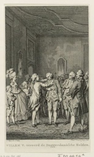 William V honors the heroes of the naval battle at Dogger Bank, 1781