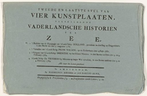 Map with four plates of historical naval events in the years 1781-1784, second series