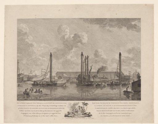 Launching of Three Ships in Amsterdam, 1783