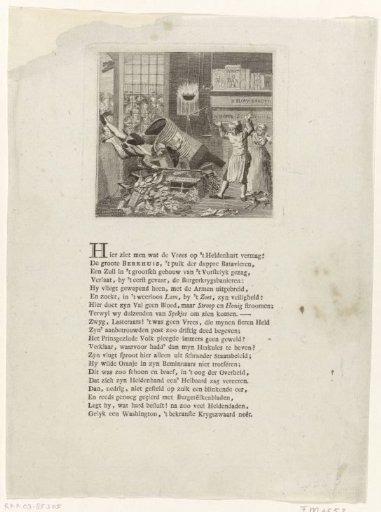 Satirical print on the midshipman Berghuis, 1784