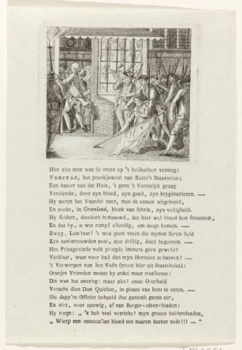 Satirical print on the ensign Verstap, 1784