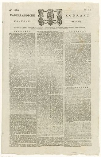 Vaderlandsche Courant of 10 May 1784