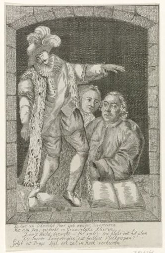 Satirical print on Johannes le Francq van Berkhey as the Poppeman, 1784