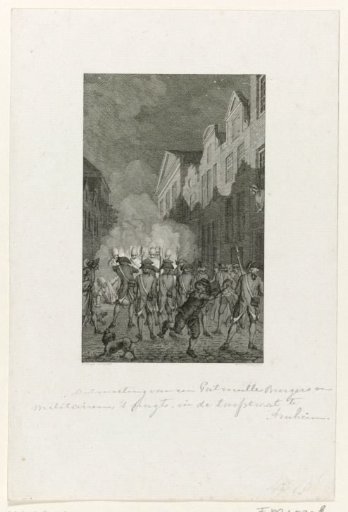 Confrontation between citizen patrol and military patrol in Arnhem, 1784