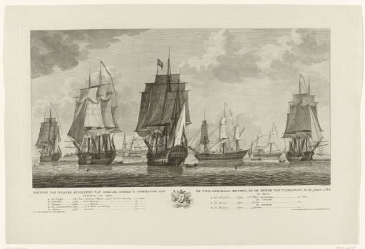 Dutch war fleet at the roadstead of Vlissingen, 1784