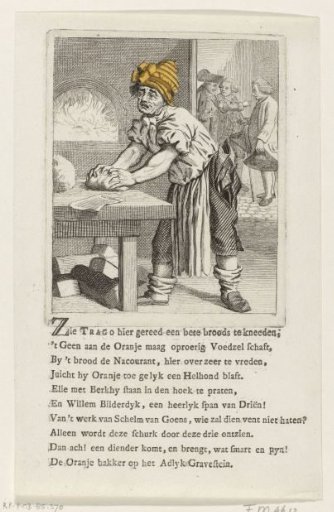 Satirical print on the Leiden baker Adriaan Trago, 1784