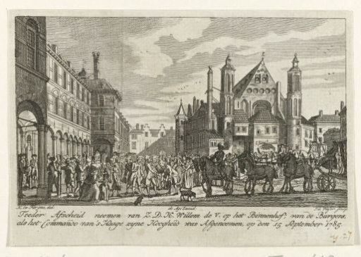 William V takes leave after having command of The Hague taken from him, 1785
