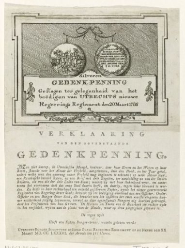 Medal Commemorating the Civic Guard of Utrecht Taking the Oath, 1786