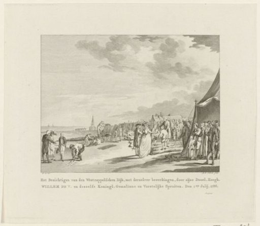 Prince and Princess of Orange inspect the Westcappelse Dike, 1786