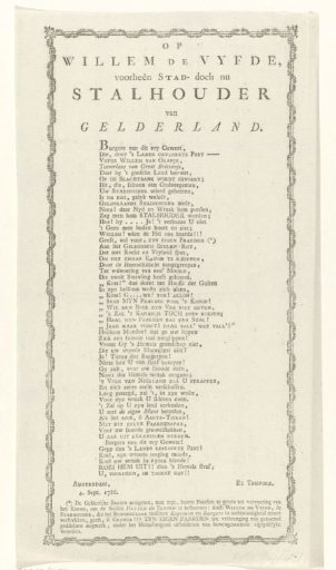 Satirical Poem on William V, 1786
