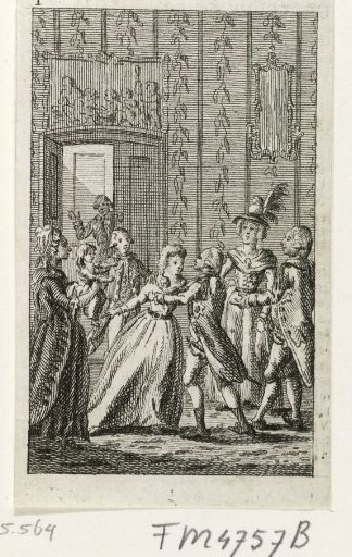 Prince Takes Leave of His Family, Almanac Print of ca. 1786