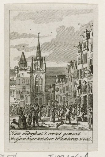 Riot by Orangists on the market in Goes, 1787