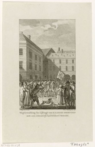 Raising the Guard at the Binnenhof with a Shameful Banner, 1787
