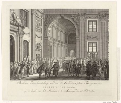 Burgomaster Hendrik Hooft Danielsz negotiating with the citizens, 1787