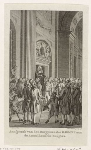 Burgomaster Hendrik Hooft Danielsz negotiating with the citizens, 1787