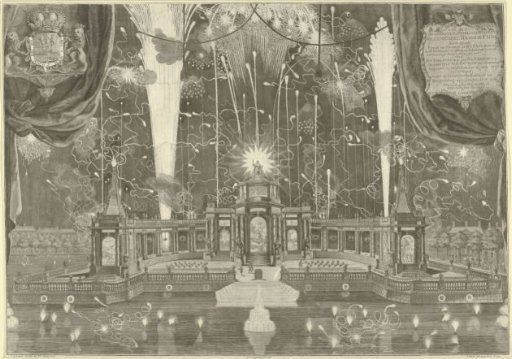 Fireworks in The Hague for the Peace of Aachen, 1749