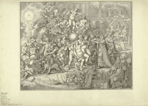 Anti-Catholic caricature on the election of a pope, possibly ca. 1758