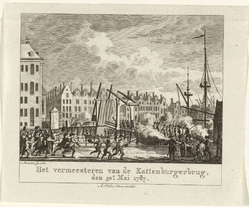 Capture of the Kattenburger Bridge in Amsterdam on 30 May 1787