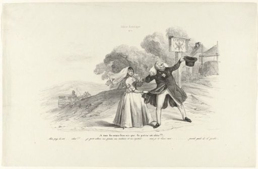 Satirical Print on the Departure of William I to Prussia, 1840